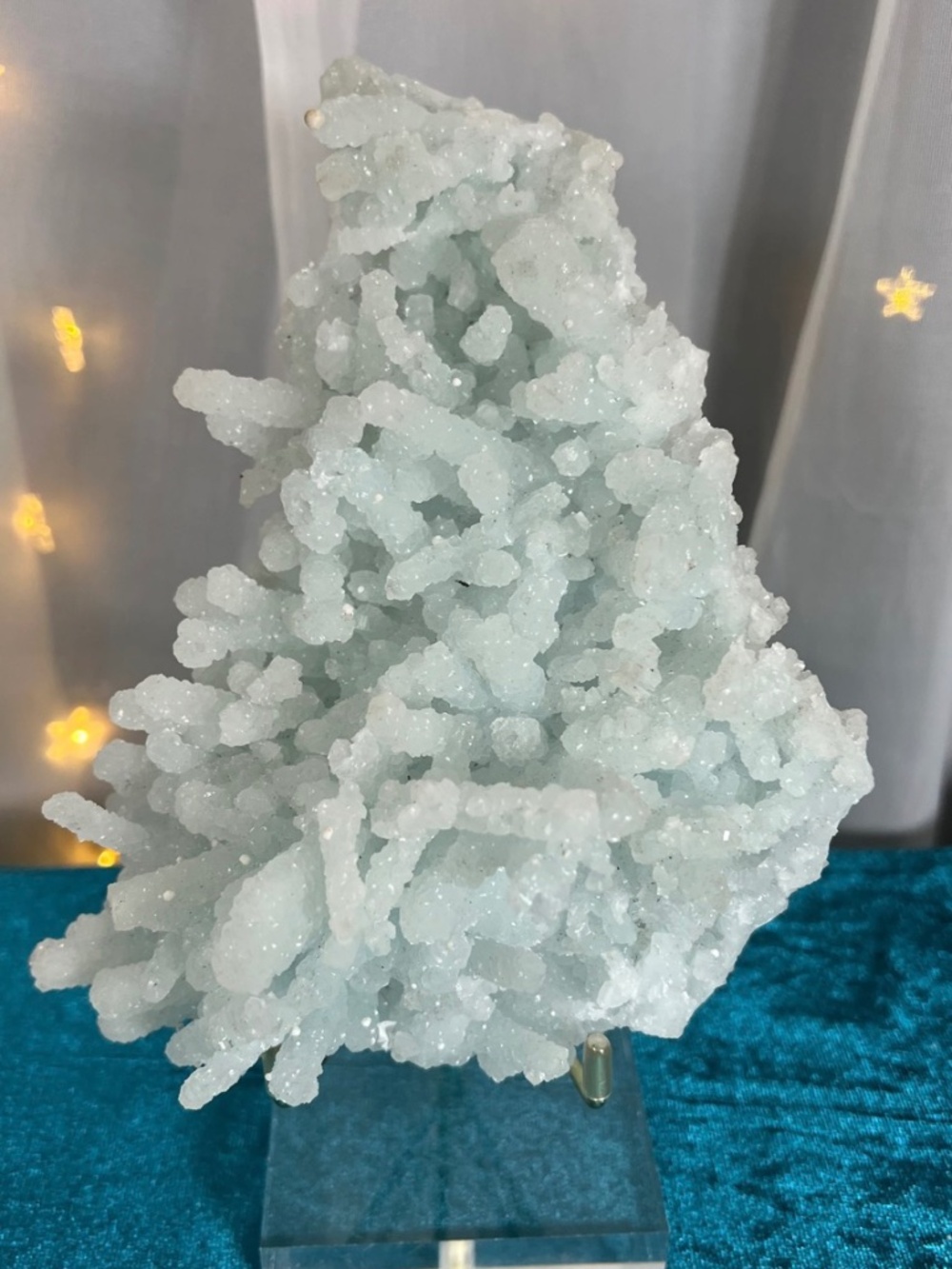 RARE Large Mint Green Prehnite Pseudomorph after Laumontite Cluster